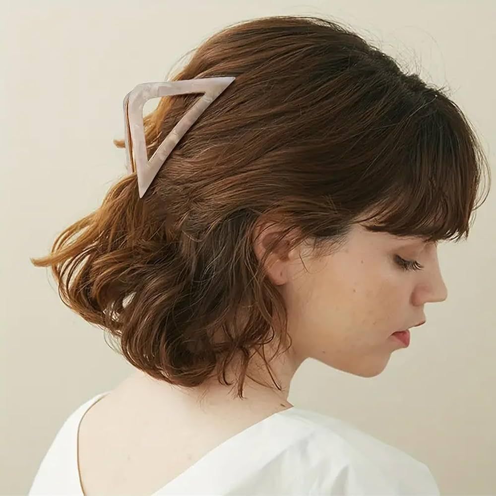 Side Sweep with Geometric Clip — Mini Claw Clip Hairstyles
