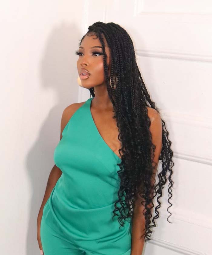 Black to Blonde Braids with Curly Ends — Knotless Braids