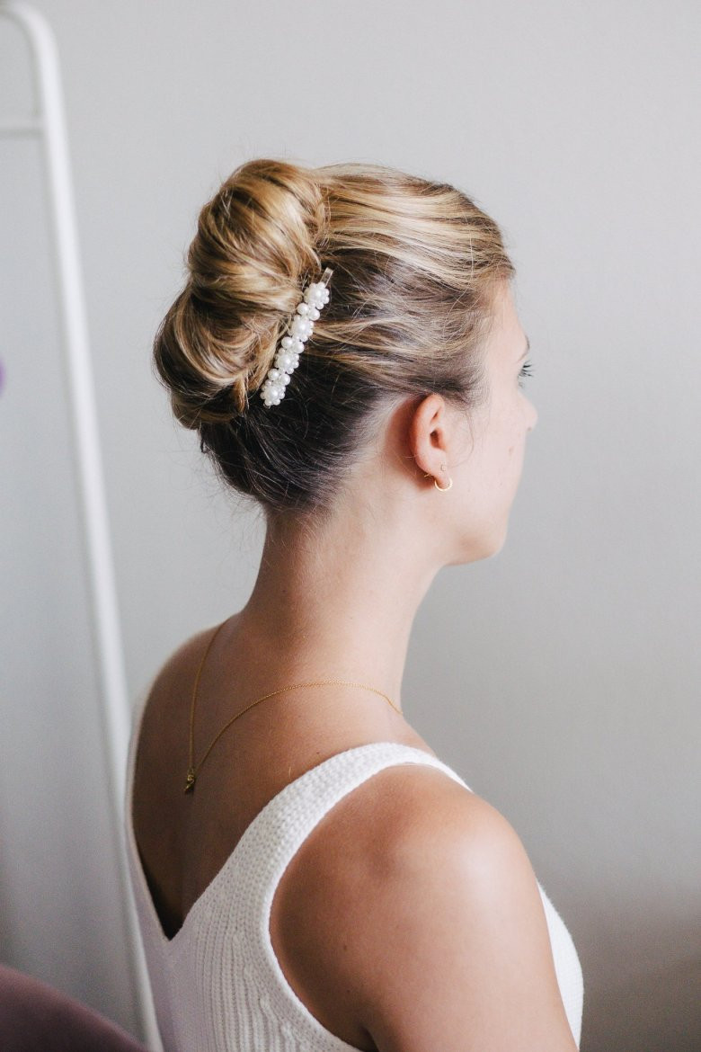 Textured Bun With Pearl Barrette — Barrette Hairstyles