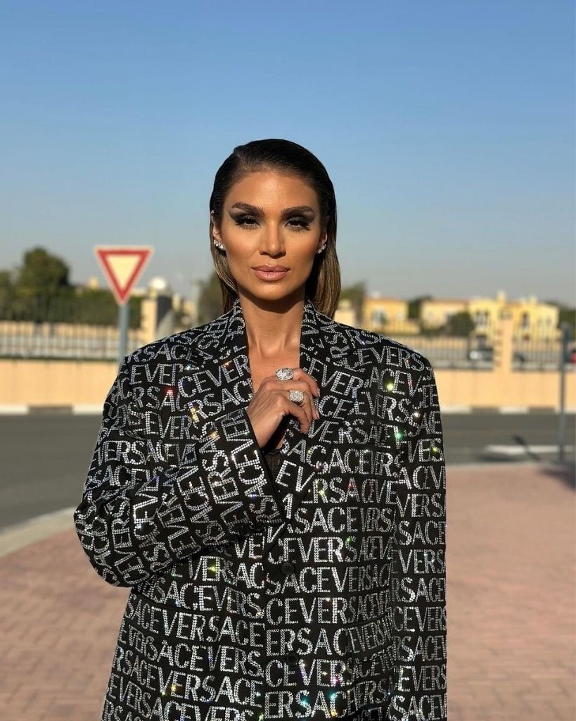 Glamorous Evening: Sequin Logo Blazer Glamorous Evening: Sequin Logo Blazer — Dubai Outfits