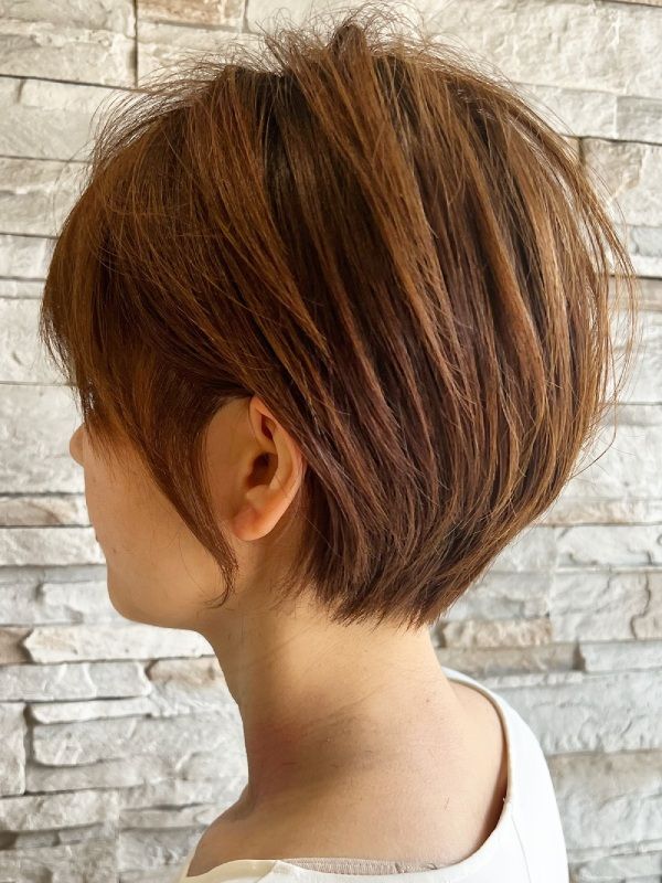 Warm Brown Pixie with Caramel Highlights Warm Brown Pixie with Caramel Highlights — Hair Color Ideas for Short Hair