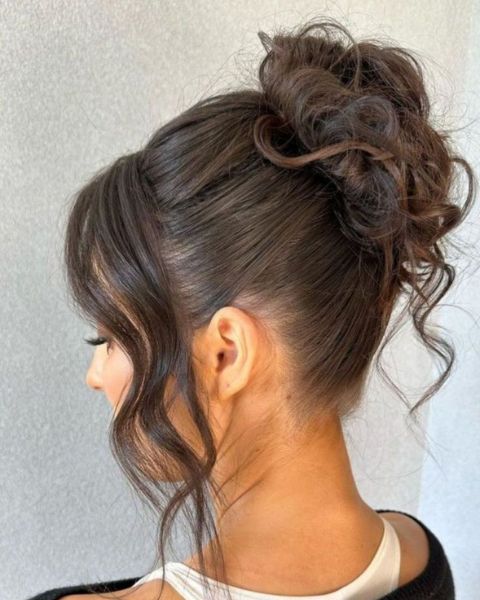 Mid-Back Neat Dark Brown Bun Mid-Back Neat Dark Brown Bun — Bun Hairstyles