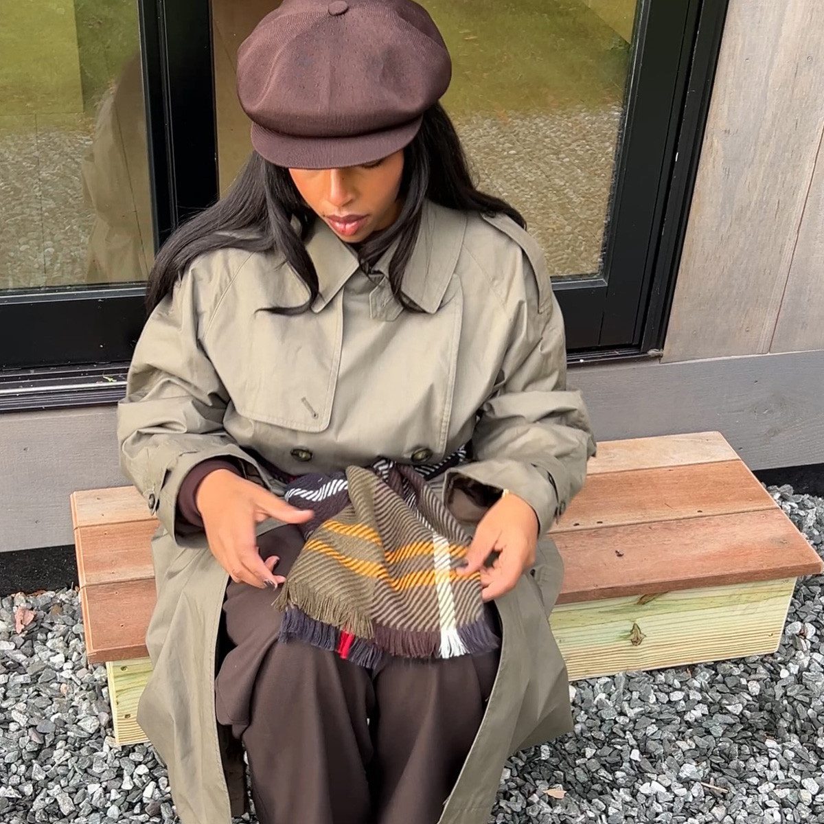 Cozy Winter Layers: Newsboy Cap with Trench Coat and Turtleneck — Newsboy Cap Outfits