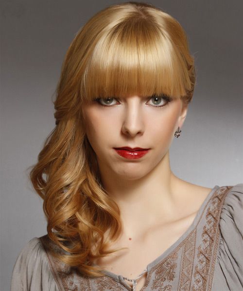 Blunt Collarbone With Heavy Bangs Blunt Collarbone With Heavy Bangs — Half Up Half Down with Bangs