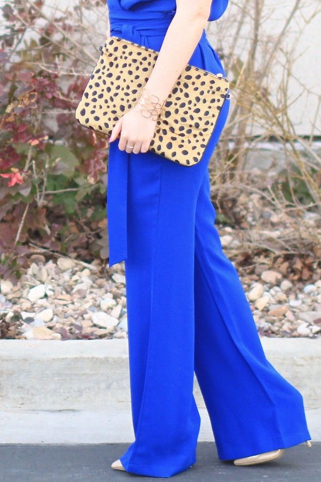 Vibrant Evening Glamour: Royal Blue Jumpsuit Utah Outfits