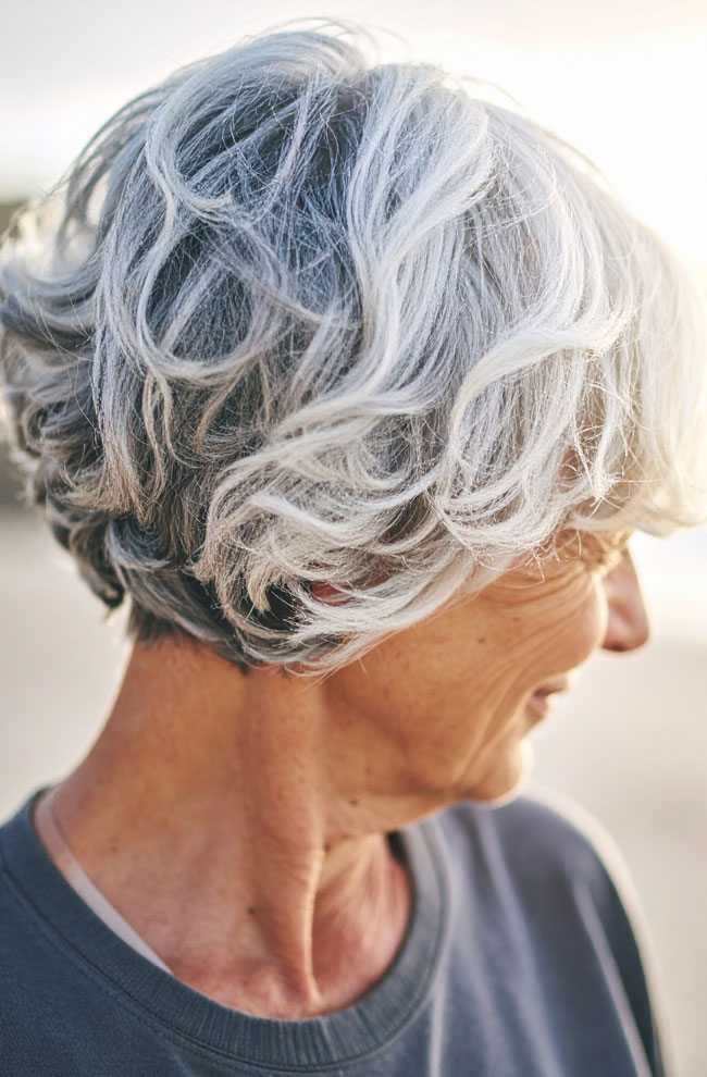 Tousled Silver Curly Bob Tousled Silver Curly Bob — Hairstyles for Women Over 70