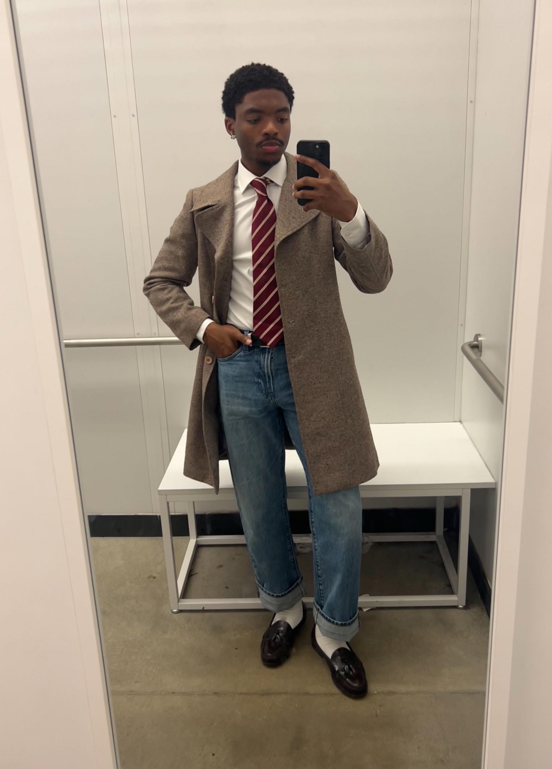 Textured Overcoat for a Polished Date Night Look Textured Overcoat for a Polished Date Night Look — Mens Date Night Outfits