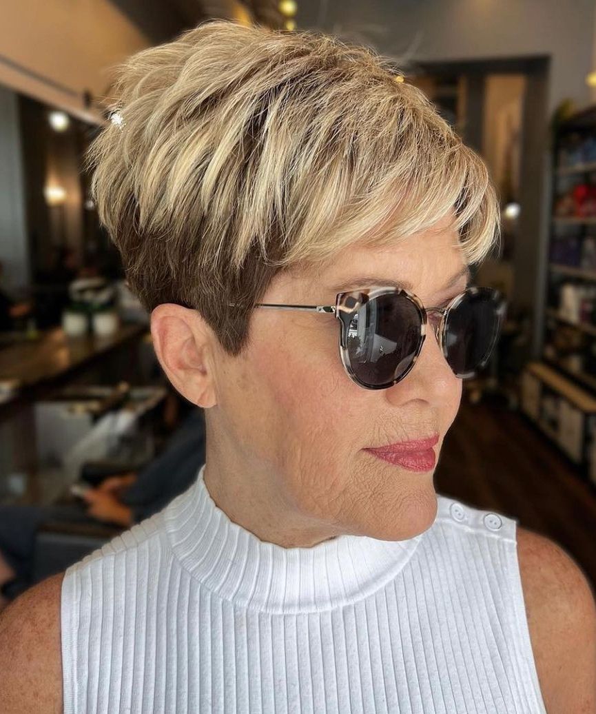 Long Pixie With A Layered Side Fringe Long Pixie With A Layered Side Fringe