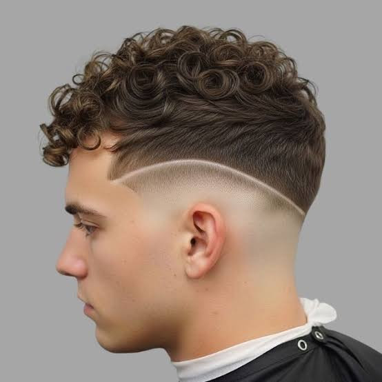 Curly On Top Faded On Sides Visual Idea Curly On Top Faded On Sides Visual Idea — Drop Fade