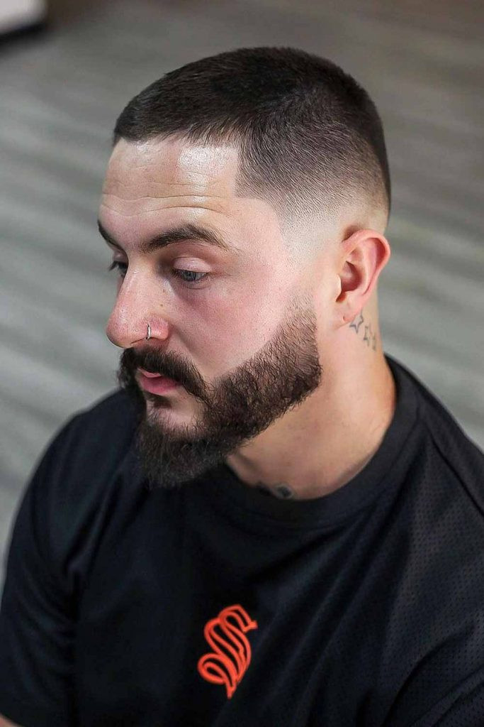 Buzz Cut Fade With Connected Beard — Buzz Cut for Men