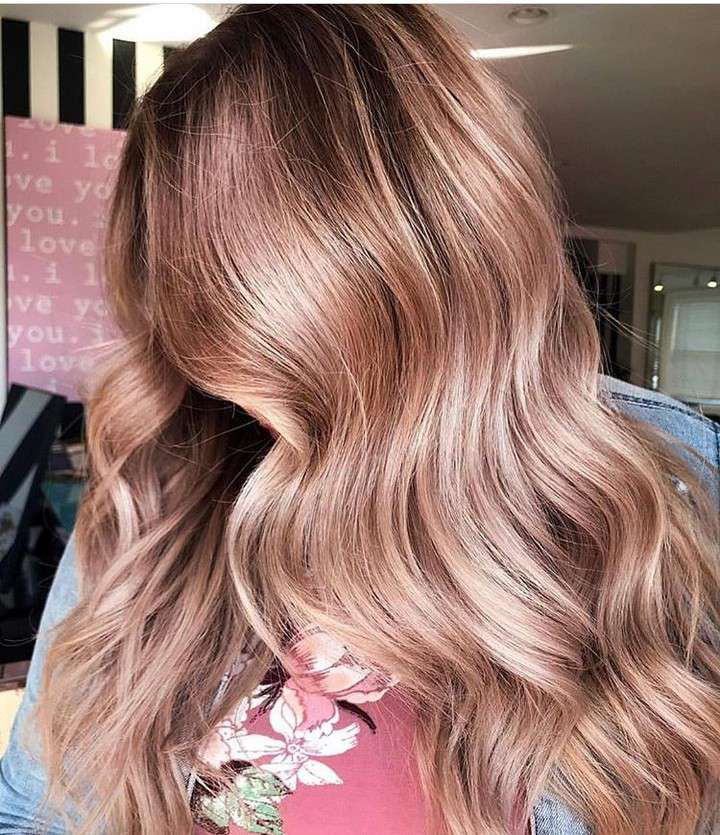 Mid-Back Soft Rose Gold Collarbone Cut Mid-Back Soft Rose Gold Collarbone Cut — Rose Gold Hair