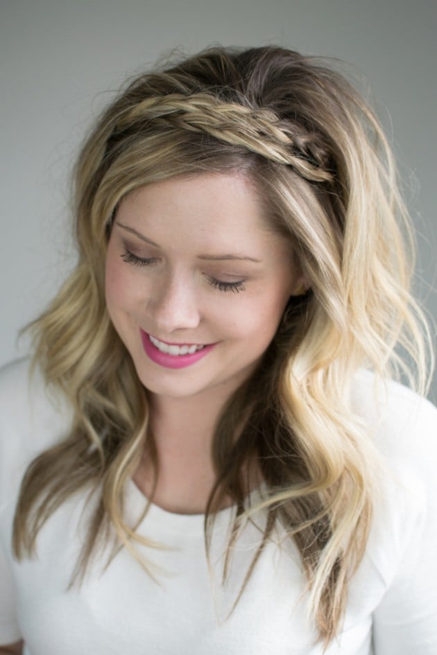 Double Braided Headband With Waves — Headband Hairstyles
