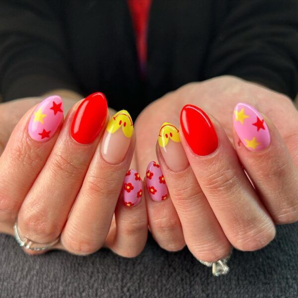 Playful Summer Visual Idea — Smiley Face Nails