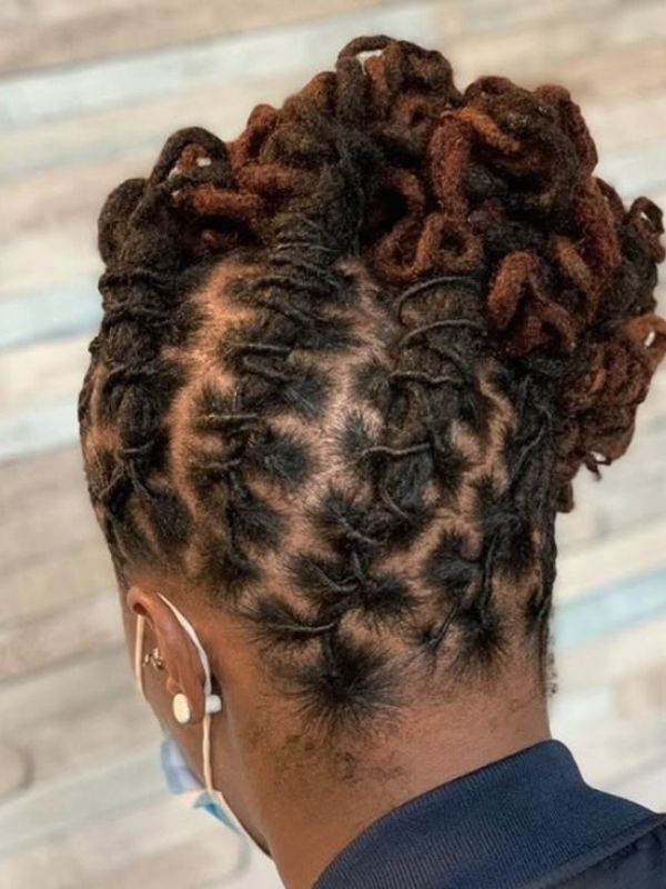 Polished Low Loc Bun With Braids — Loc Updos