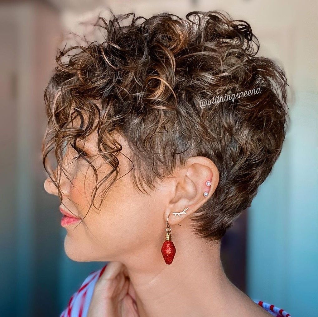 Textured Pixie With Tapered Sides — Curly Pixie