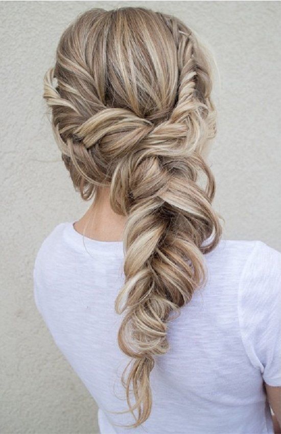 Blonde With Highlights Visual Idea — Fishtail Braid