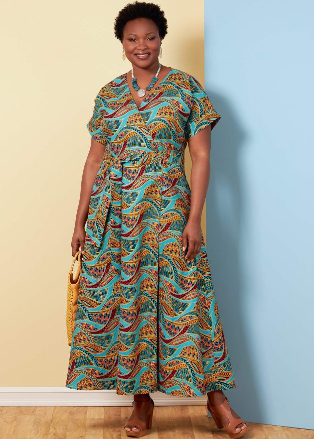Teal and Yellow Ankara Wrap Dress with Pleated Skirt Teal and Yellow Ankara Wrap Dress with Pleated Skirt — Ankara Outfits