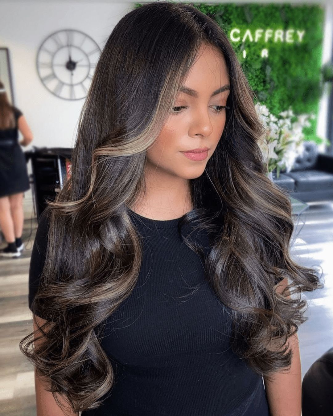 Dark Brown With Honey Blonde Face-Framing Dark Brown With Honey Blonde Face-Framing — Hair Color for Warm Skin Tone