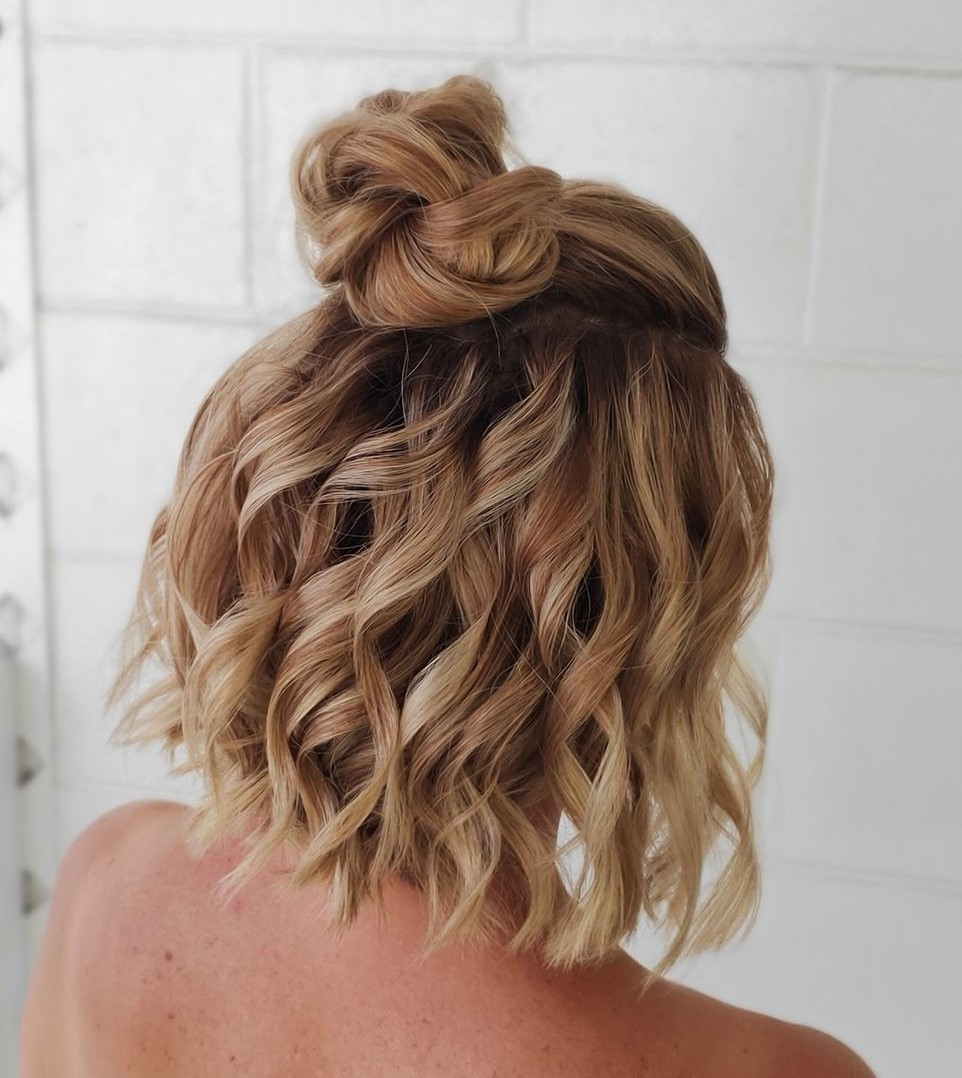 Textured Top Knot Half Up Style Textured Top Knot Half Up Style — Half Up Half Down Thin Hair