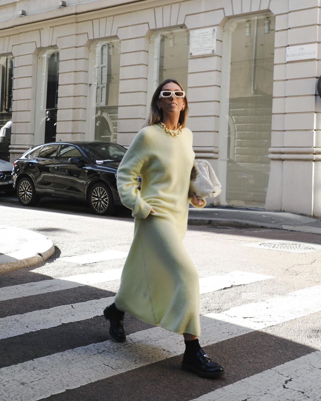 Sweater Dress and Chunky Loafers for a Casual Look — Chunky Loafers Outfits