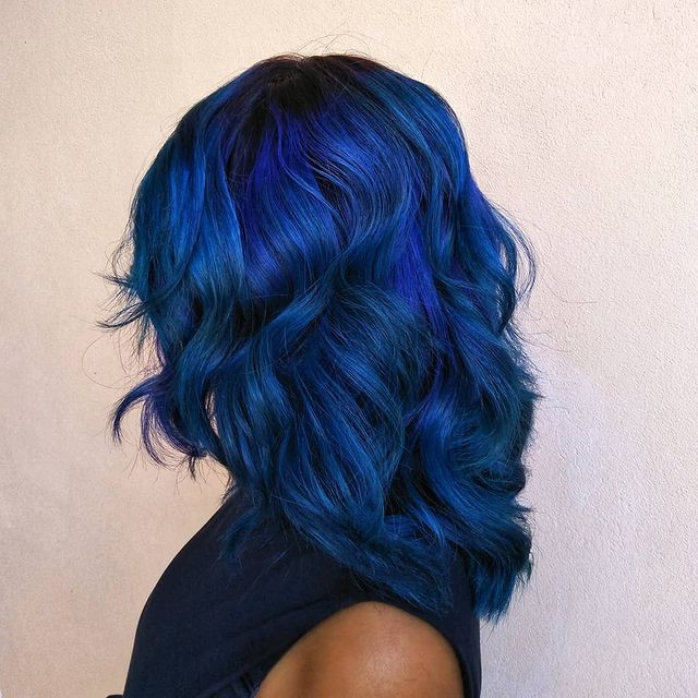 Mid-Length Visual Idea Mid-Length Visual Idea — Royal Blue Hair
