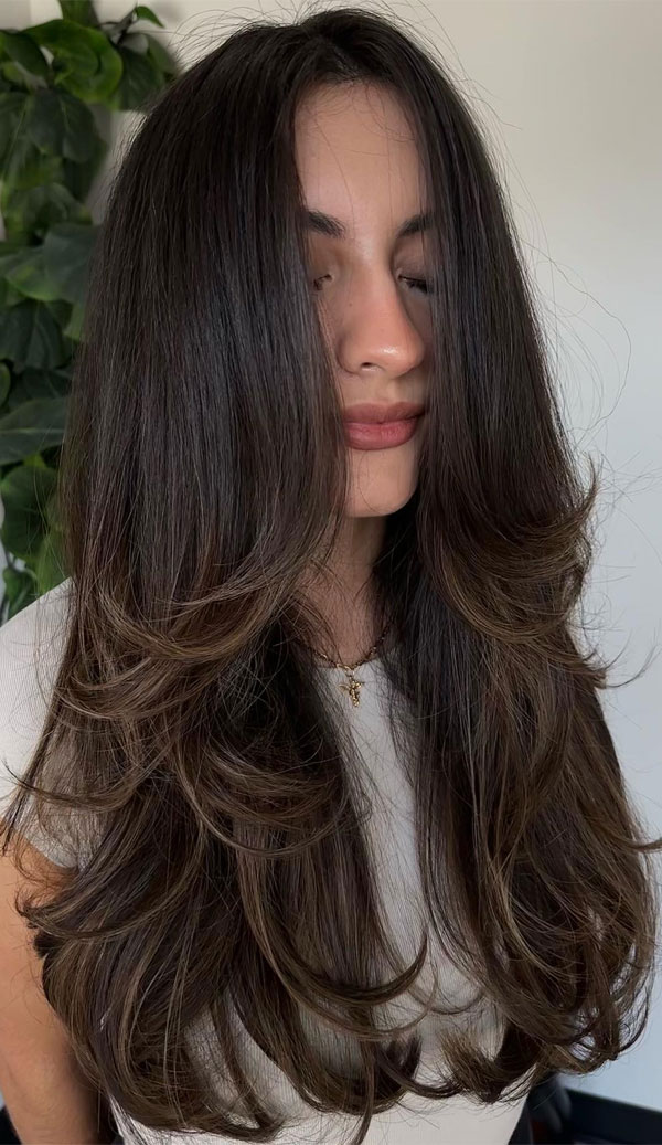 Dark Brown Hair With Soft Layers — Layered Hair