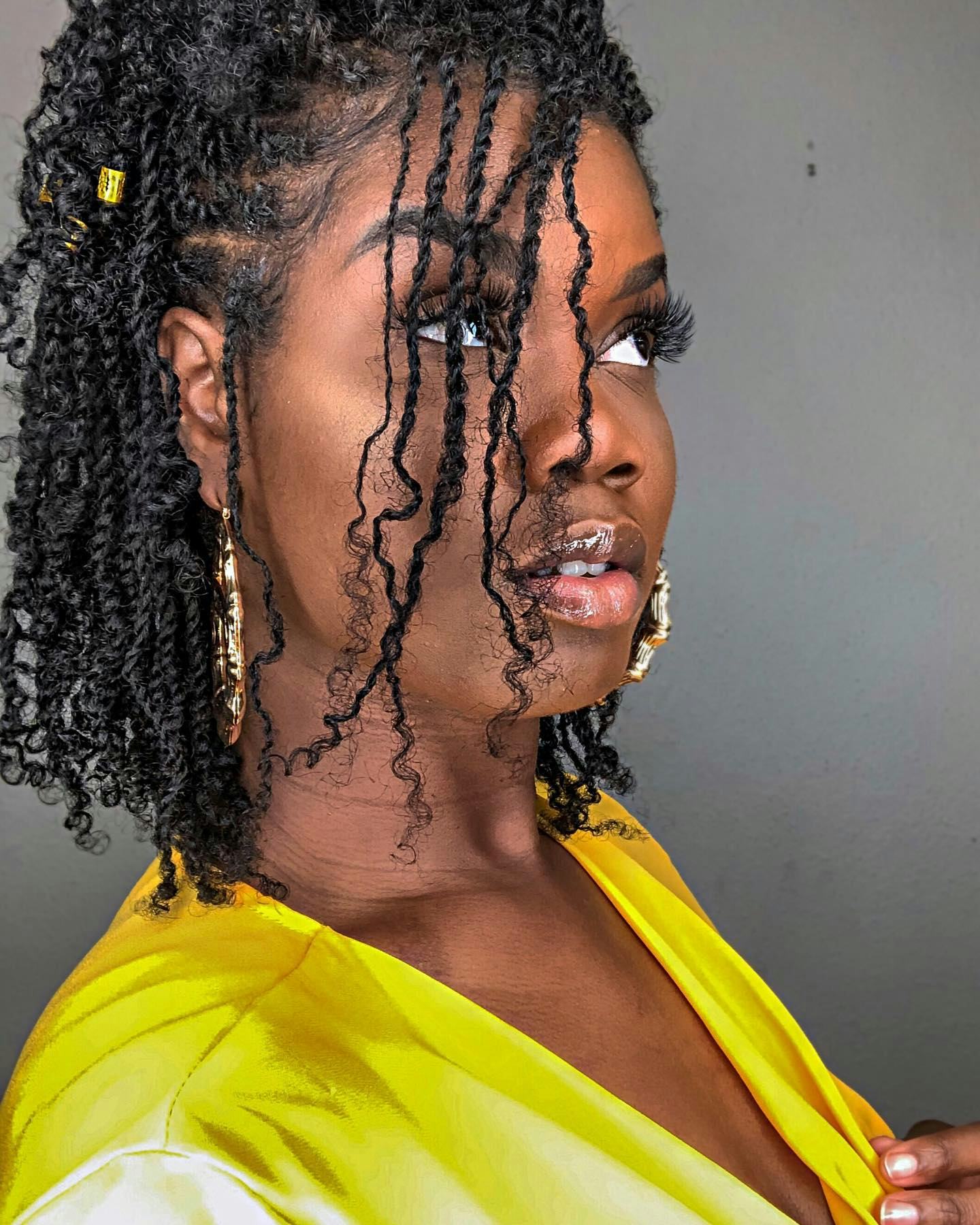 Twists with Loose Curly Tendrils Twists with Loose Curly Tendrils — Protective Hairstyles