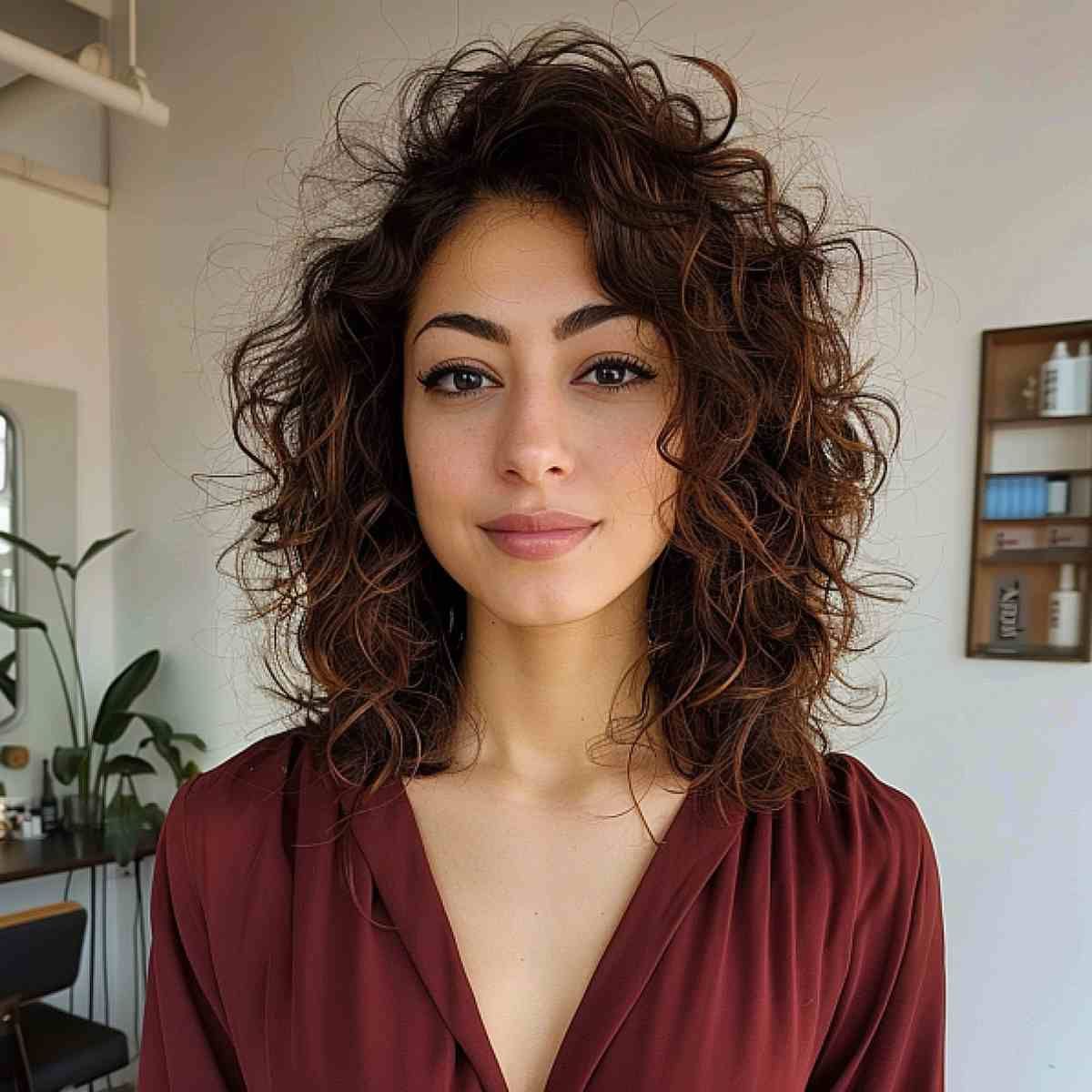 Layers Visual Idea — Balayage Curly Hair