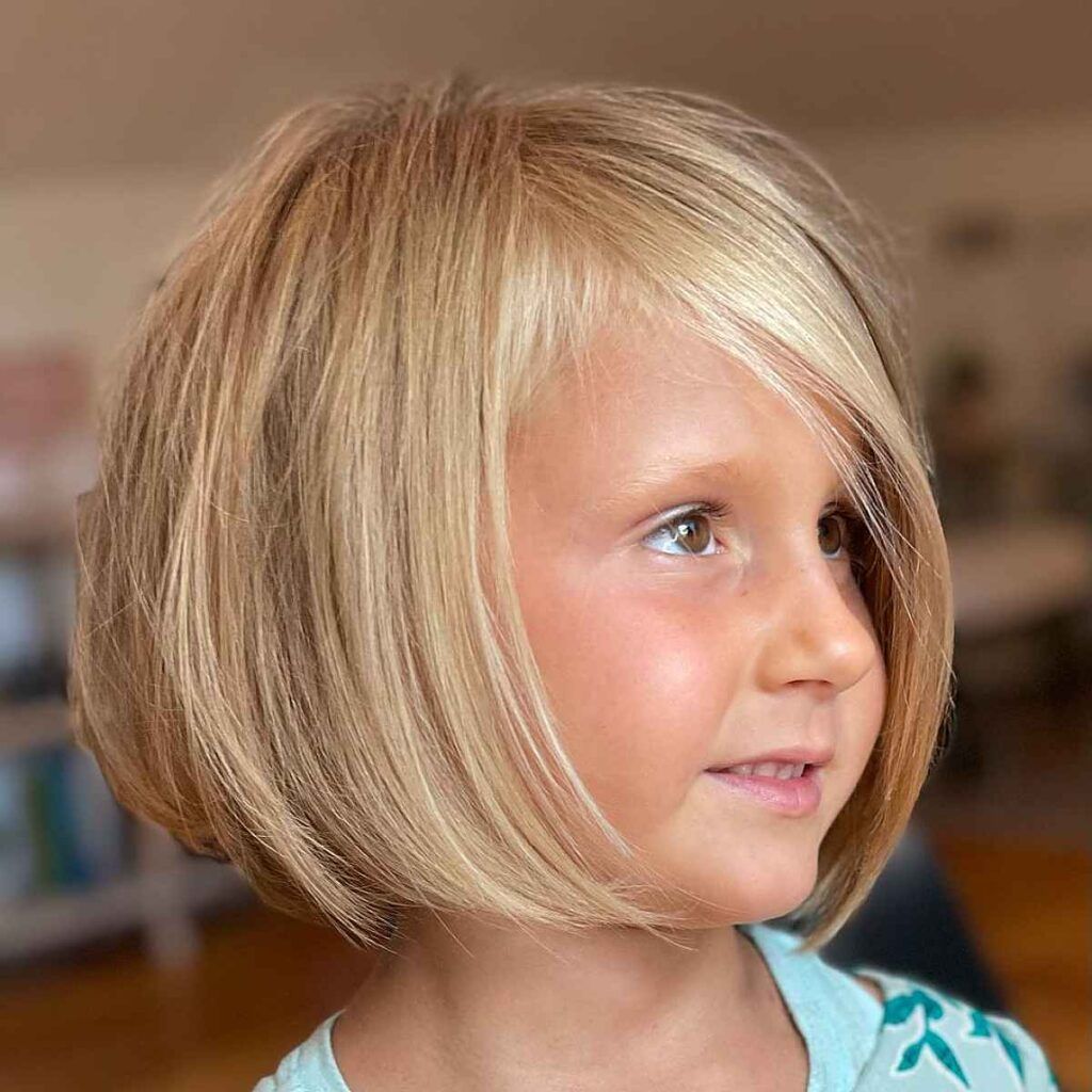Ash Blonde Bob With Layered Bangs — Kids Haircuts