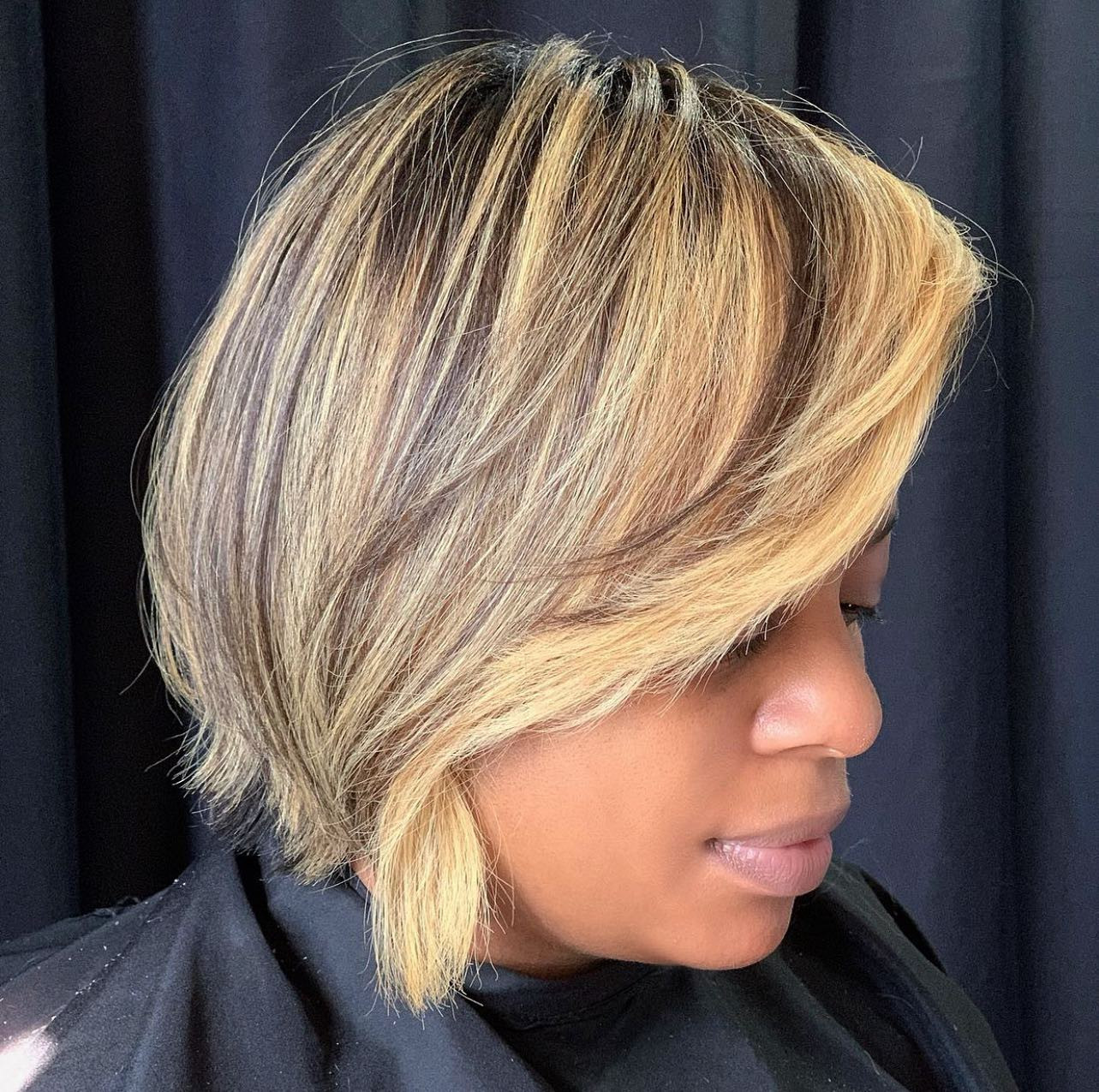 Collarbone-Length Visual Idea Collarbone-Length Visual Idea — Blonde Hair on Black Women