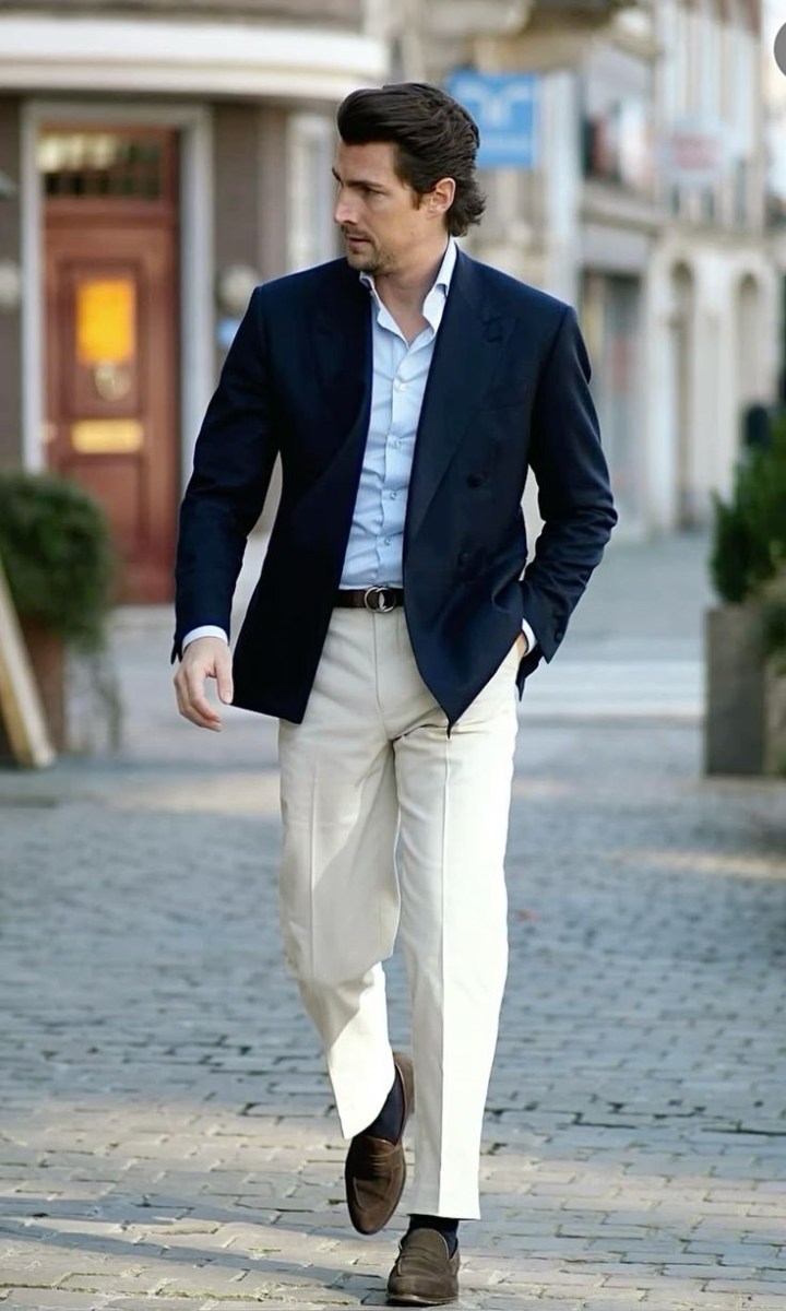 Double-Breasted Blazer and Dress Shirt for European Smart Casual Double-Breasted Blazer and Dress Shirt for European Smart Casual — Old Money Outfits for Men