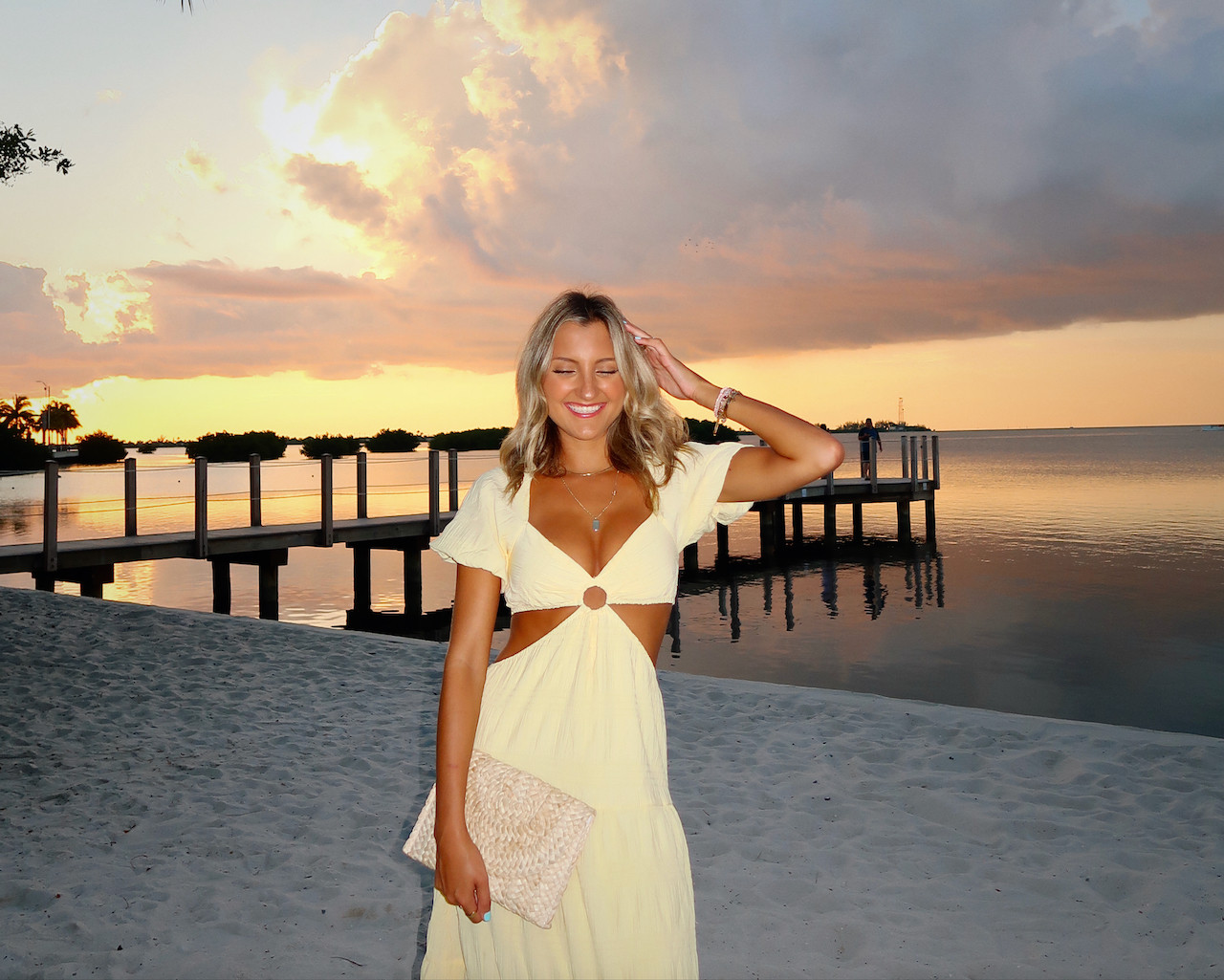 Gauze Cut-Out Midi Dress for Evening Beach Occasions — Key West Outfits