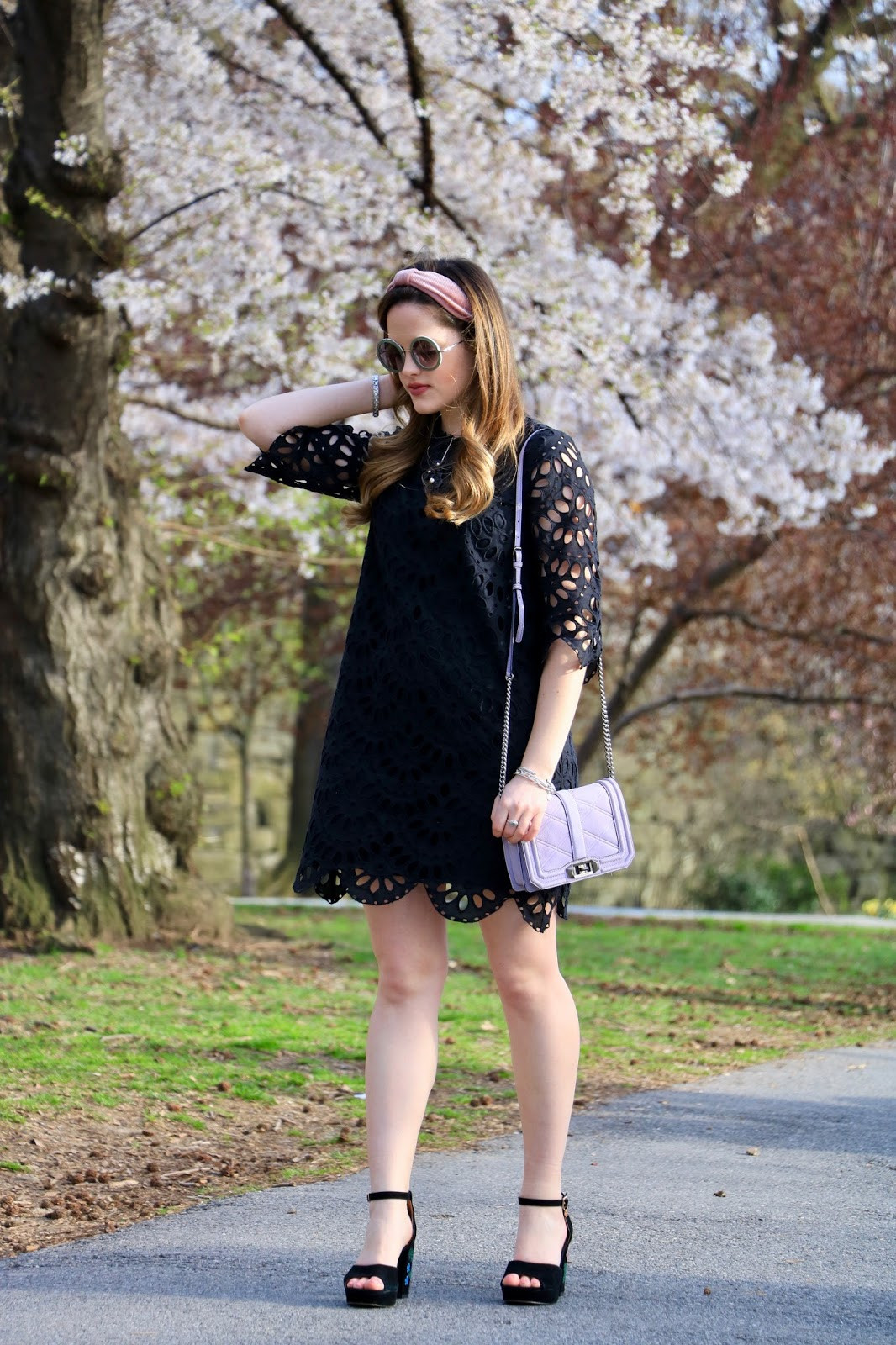 Edgy Spring Vibes: Black Lace Platform Heels with Mini Dress Edgy Spring Vibes: Black Lace Platform Heels with Mini Dress — Heels Outfits