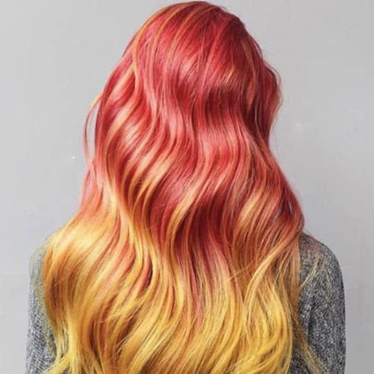 Red To Yellow Ombre Visual Idea — Fire Red Hair