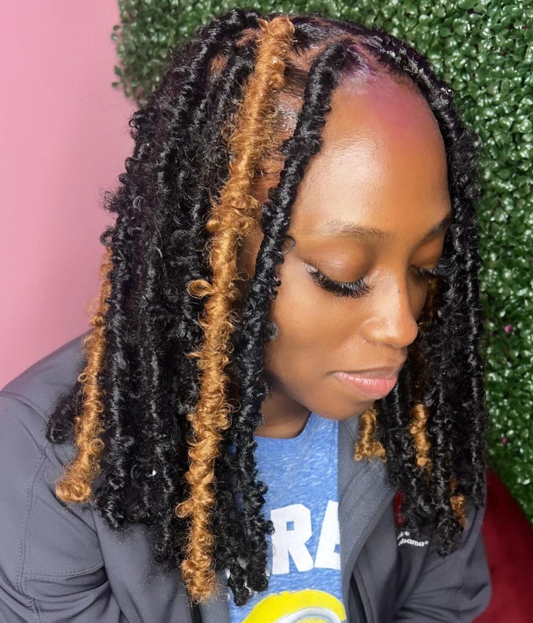 Black With Blonde Highlights Visual Idea — Distressed Locs