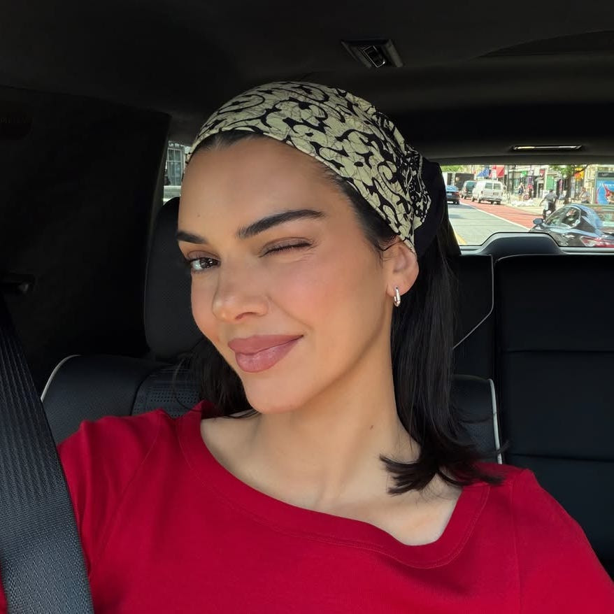 Black and Beige Bandana Headband with Red Top — Bandana Outfits