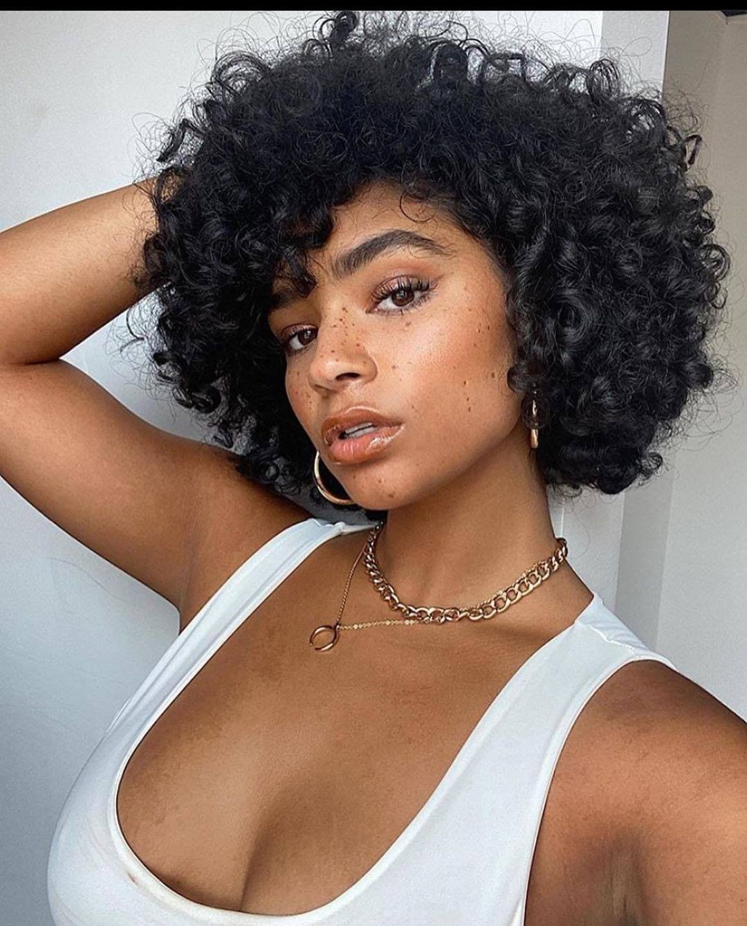 Chin Length Bob Defined Curl Clumps — Short Curly Haircuts