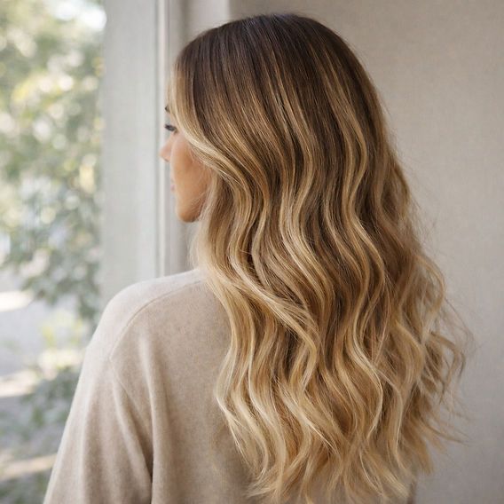 Mid-Back Medium Brown With Subtle Blonde Highlights Mid-Back Medium Brown With Subtle Blonde Highlights — Hair Color for Cool Skin Tone