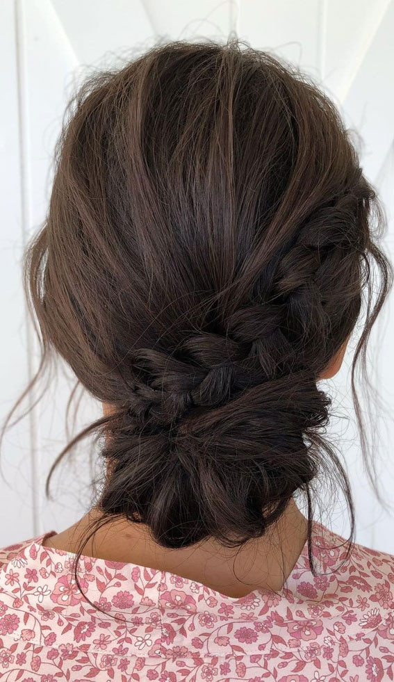 Dark Brown Visual Idea — Messy Low Bun