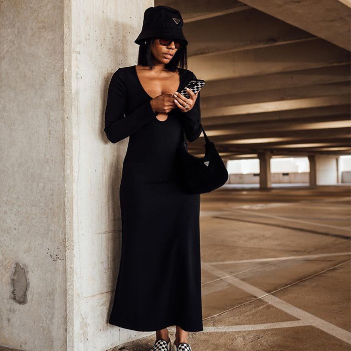 Y2K Denim Patchwork Dress with Lace-Up Boots — Outfits for Black Women