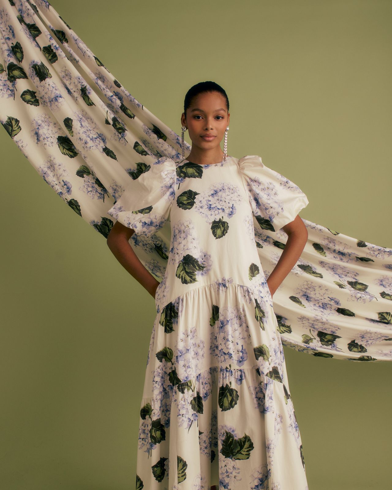 Vibrant Multicolor Floral Mini Dress with Puff Sleeves — Floral Dresses