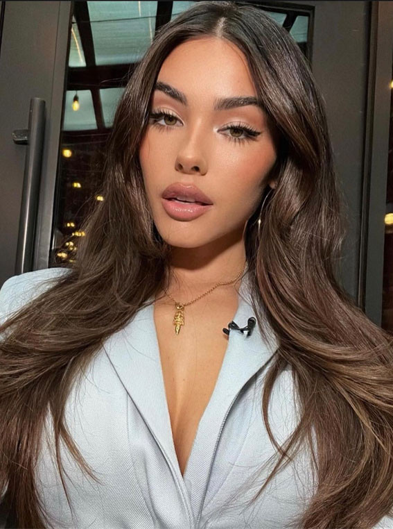 Dark Brown Wavy Blowout — Hair Color for Fair Skin Brown Eyes