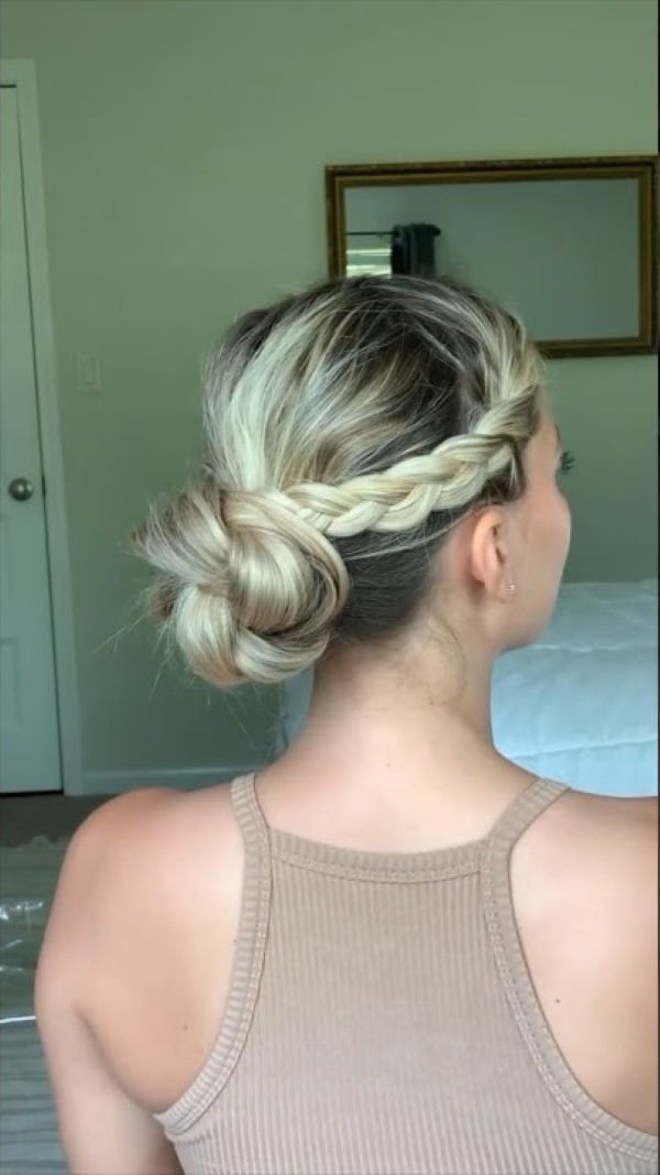 Mid-Back Intricate Braided Updo With Low Bun — Date Night Hairstyles