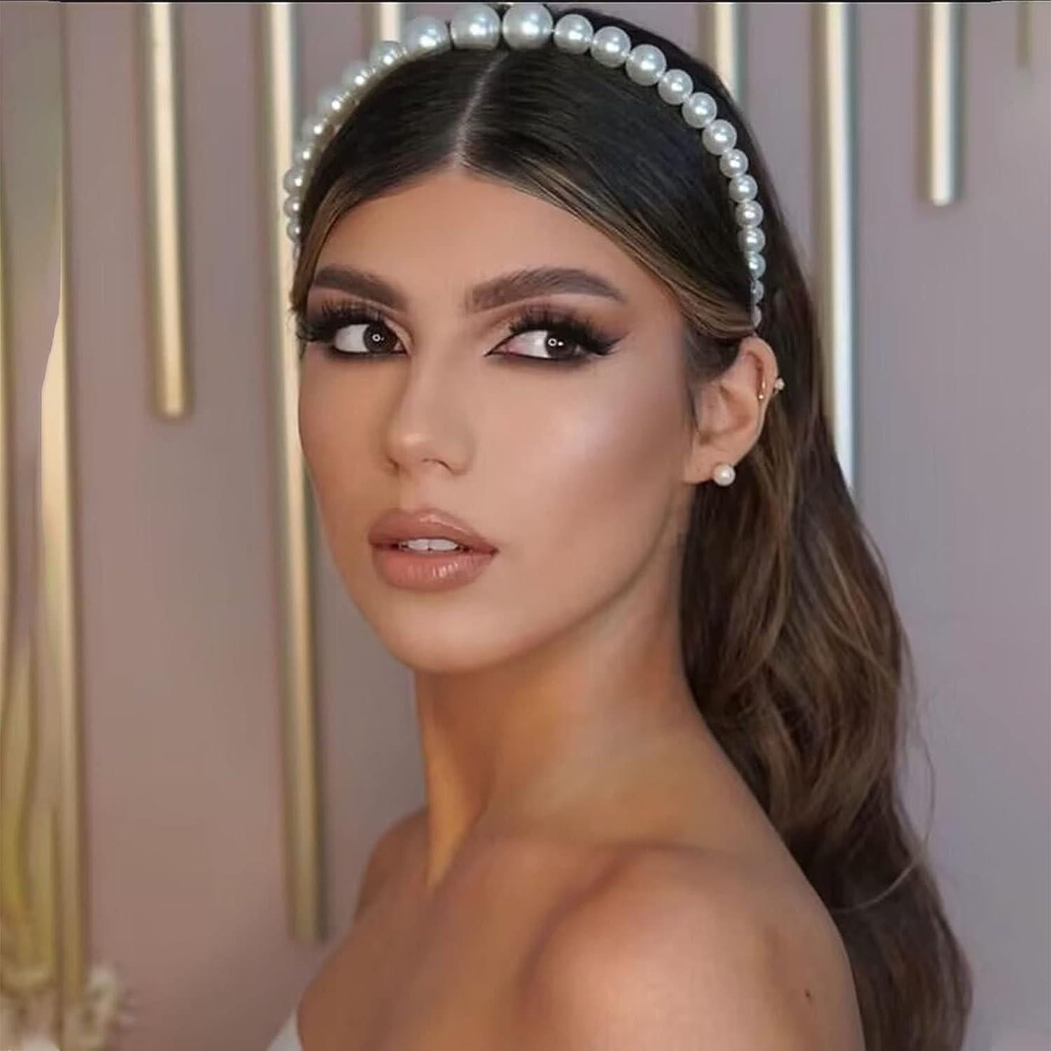 Low Ponytail With Braids and Pearls Low Ponytail With Braids and Pearls — Pearl Headband Hairstyles