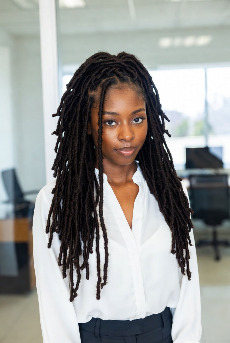Dense Wavy Black Locs — Soft Locs