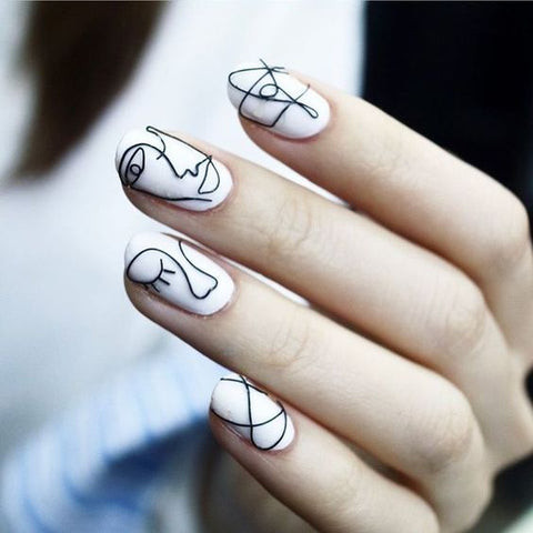 One Hand Close-Up Visual Idea One Hand Close-Up Visual Idea — Line Art Nails