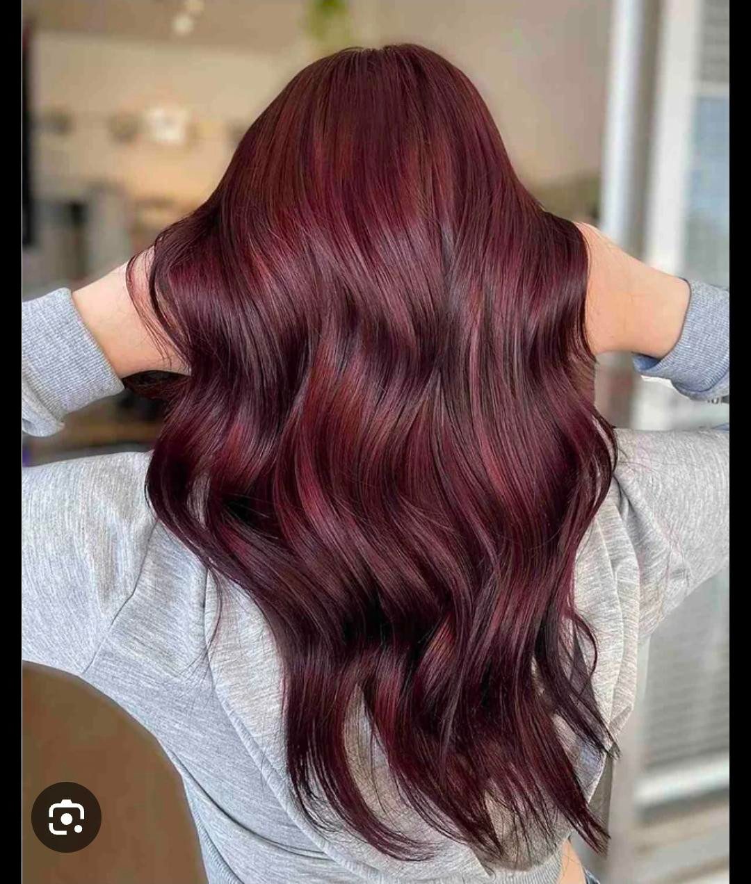Wavy Thick Visual Idea — Dark Red Hair