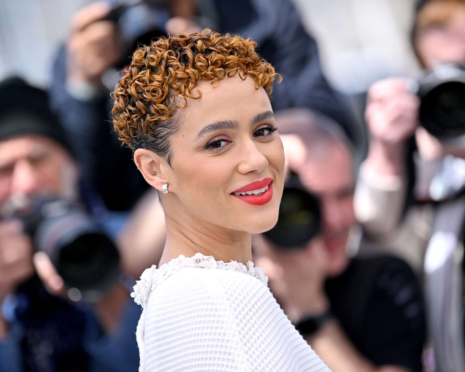 Honey Blonde Pixie With Defined Curls Honey Blonde Pixie With Defined Curls — Haircuts for Curly Hair