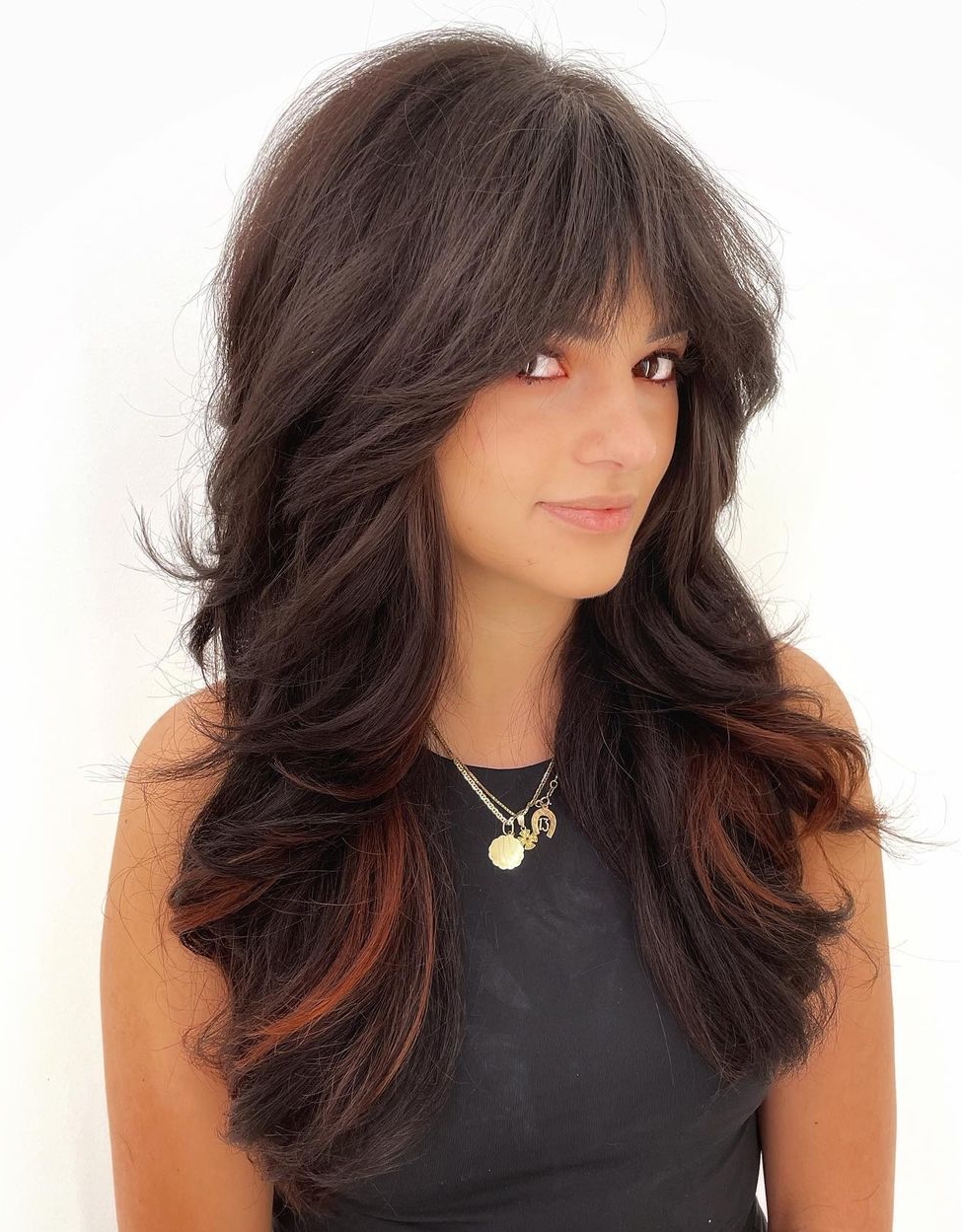 Heavy Face-Framing Bangs on Dark Brown Hair Heavy Face-Framing Bangs on Dark Brown Hair — Face Framing Layers