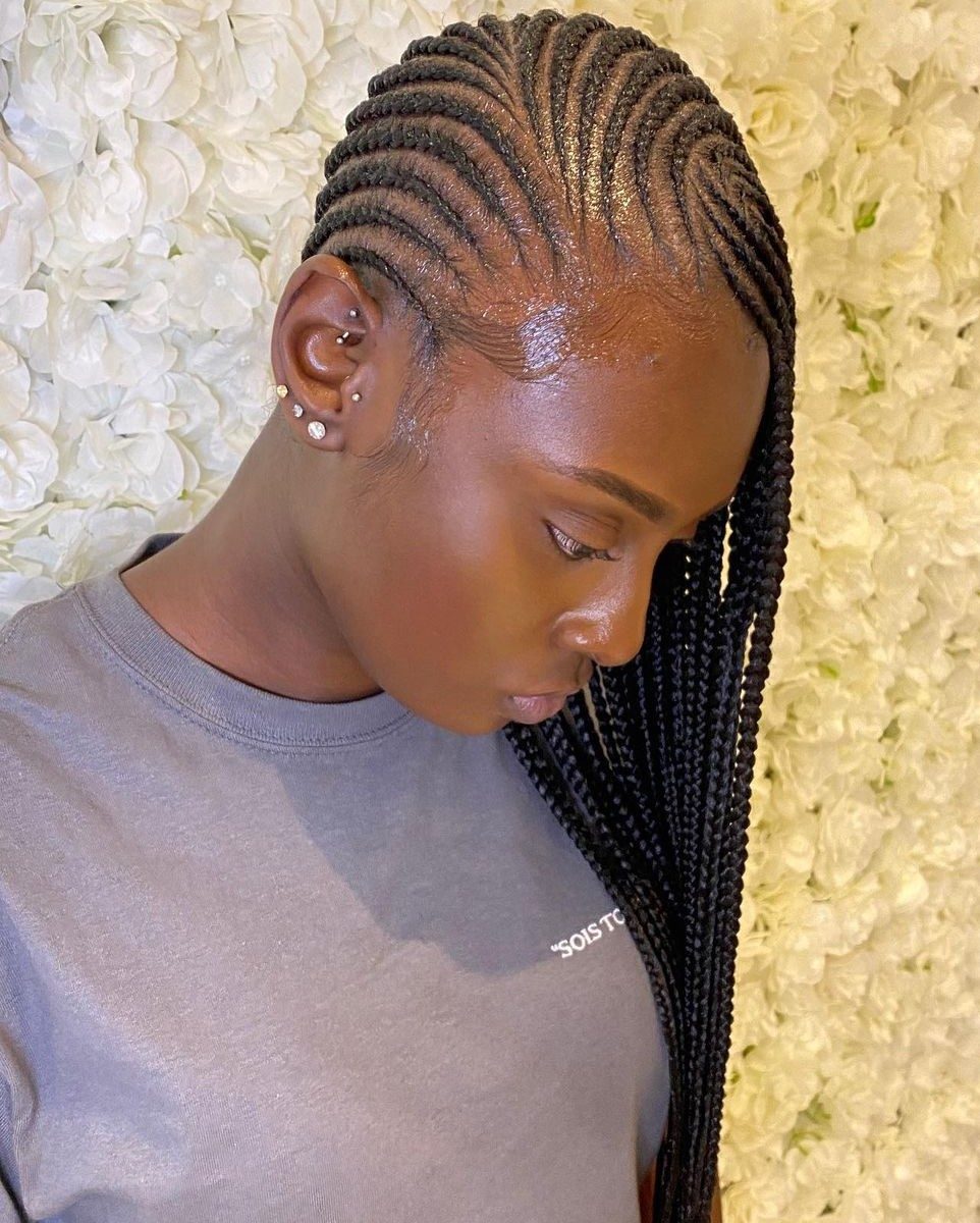 Sleek Cornrows with Long Loose Braids — Lemonade Braids